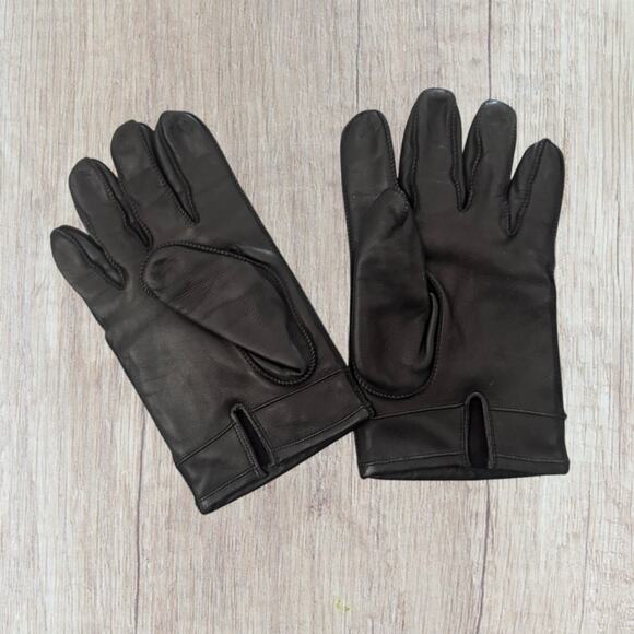 Genuine leather black gloves, men’s size large - Picture 2 of 8